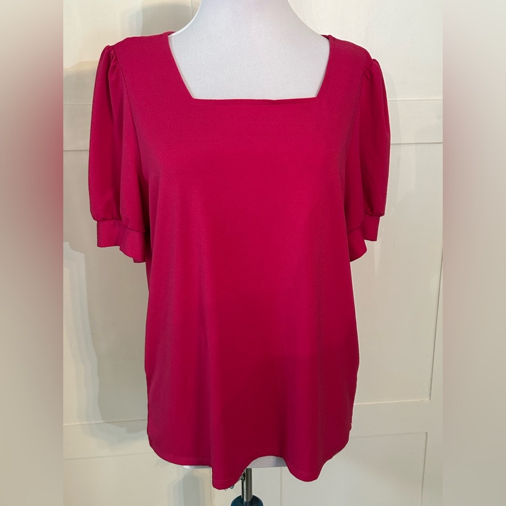 Adrianna Papell Hot Pink Top L